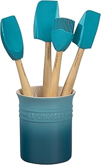 LE CREUSETSilicone Craft Series Utensil Set with Stoneware Crock, 5 pc., Caribbean