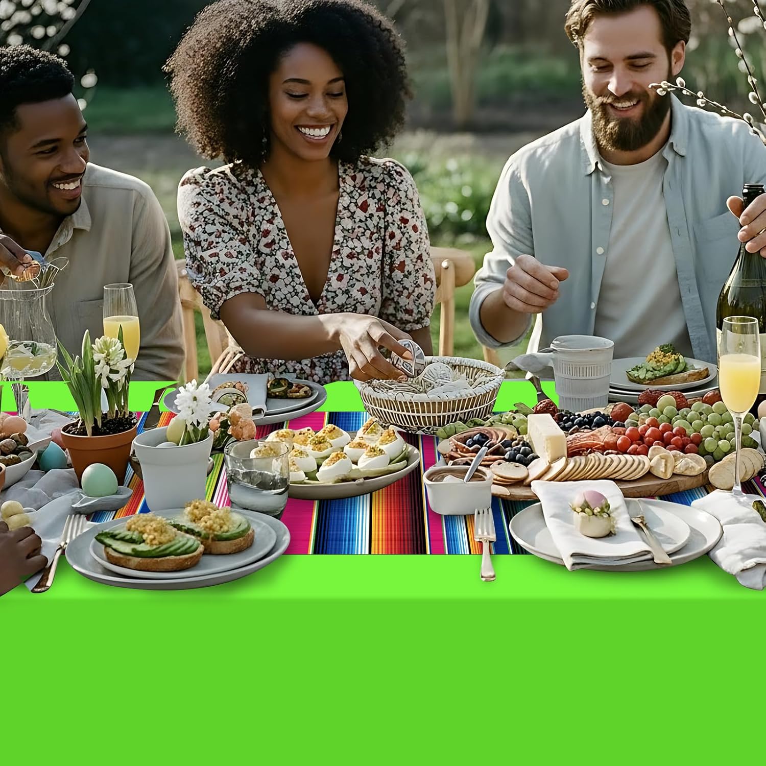 12 Pcs Mexican Fiesta Plastic Tablecloth, Rectangle Disposable Table Cloth Striped Table Cover for Cinco De Mayo Taco Night Fiesta Party Decoration, Mexican Wedding Birthday Home Decor, 108 x 54 Inch