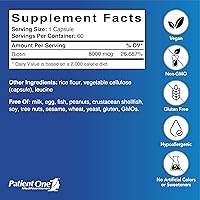 Vista 2 de Patient One Biotina 8mg Suplemento para apoyar la salud del cabello, la piel y las uñas* 60 cápsulas