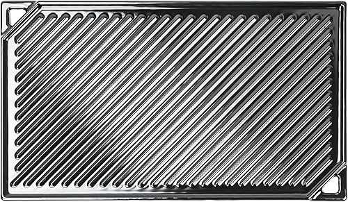 Miniatura 7 de Hisencn Plancha de hierro fundido esmaltado en porcelana, Sartén para estufa, Plancha antiadherente reversible plana superior, Plancha de doble