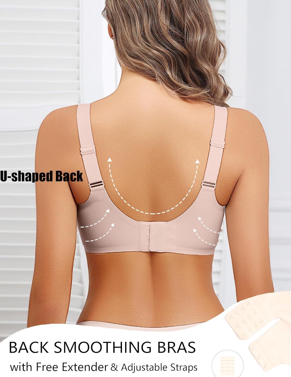 Avidlove Womens Seamless Bras No Underwire V Mesh Comfort Bralette Full Coverage Push Up Everyday T-Shirt Bra - Image 4