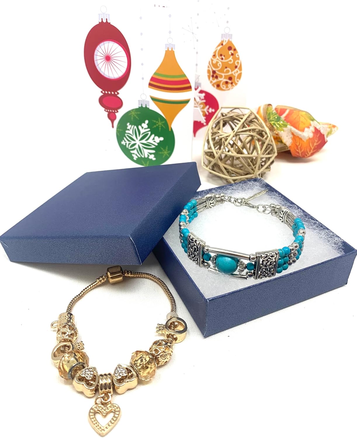 RJ Displays Pearl Blue Cotton Filled Cardboard Paper Jewelry Box with snug-fitting lids-Pack of 12- Box Gift Case for Earrings, Small Necklaces, Large Pendants, Beads - 3 1/2" x 3 1/2" x 1" image 4