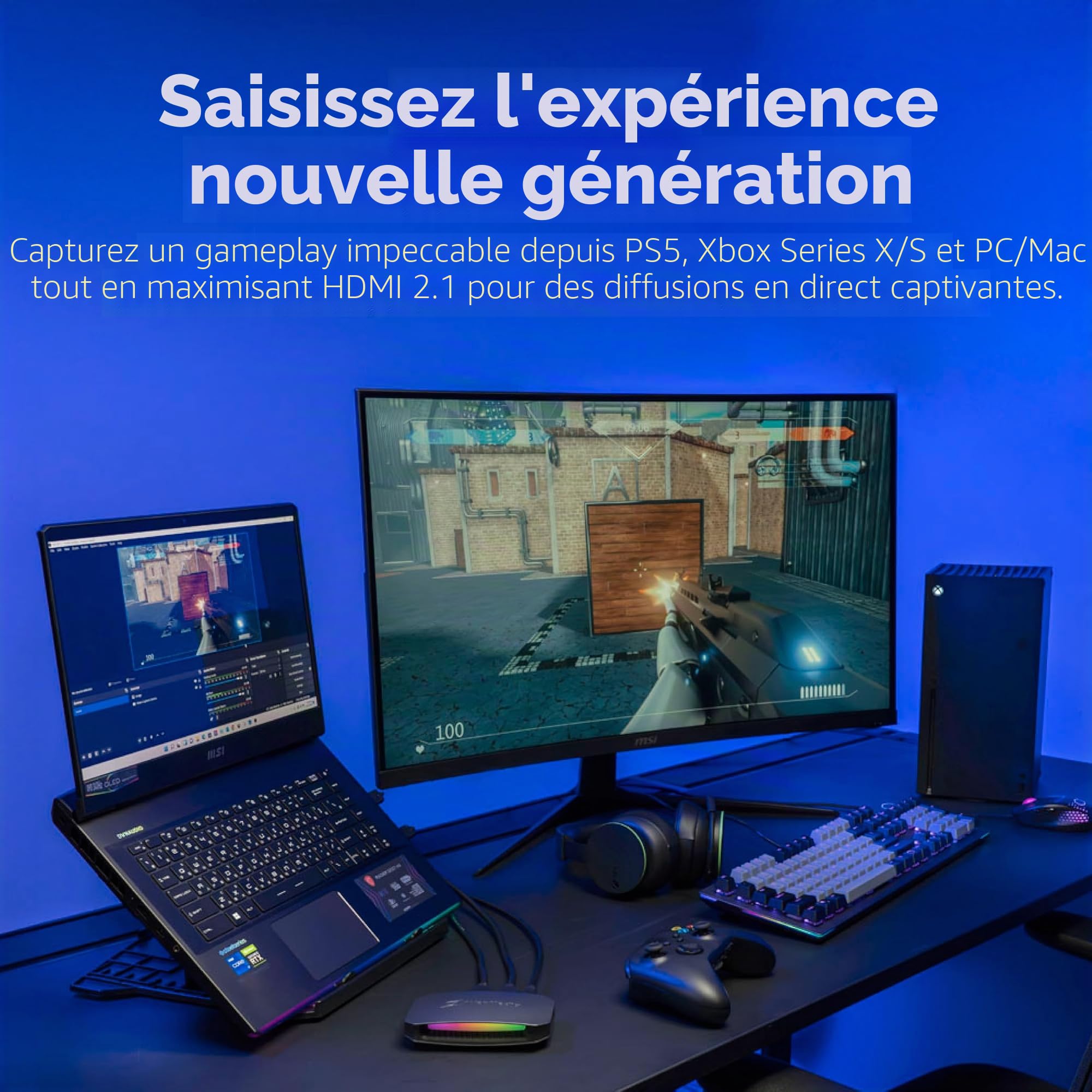 AVerMedia Carte de Capture HDMI 2.1 pour Streaming et Jeu, Prise en Charge VRR et Carte de Capture HDR 4K pour Xbox Series X/S, PS5, Xbox One, PS4, Nintendo Switch-GC553G2 Live Gamer Ultra 2.1