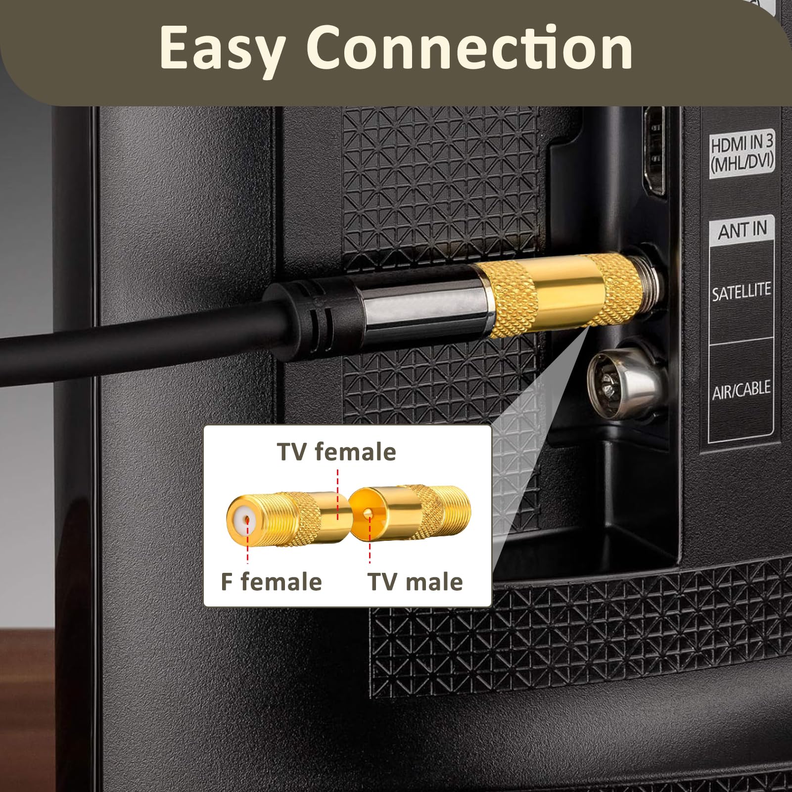 JZK 4x Convertitori Connettori Antenna TV Maschio E Femmina, Adattatore Per Cavo Coassiale Femmina-femmina, Accoppiatore Coassiale RF PAL - Foto 9