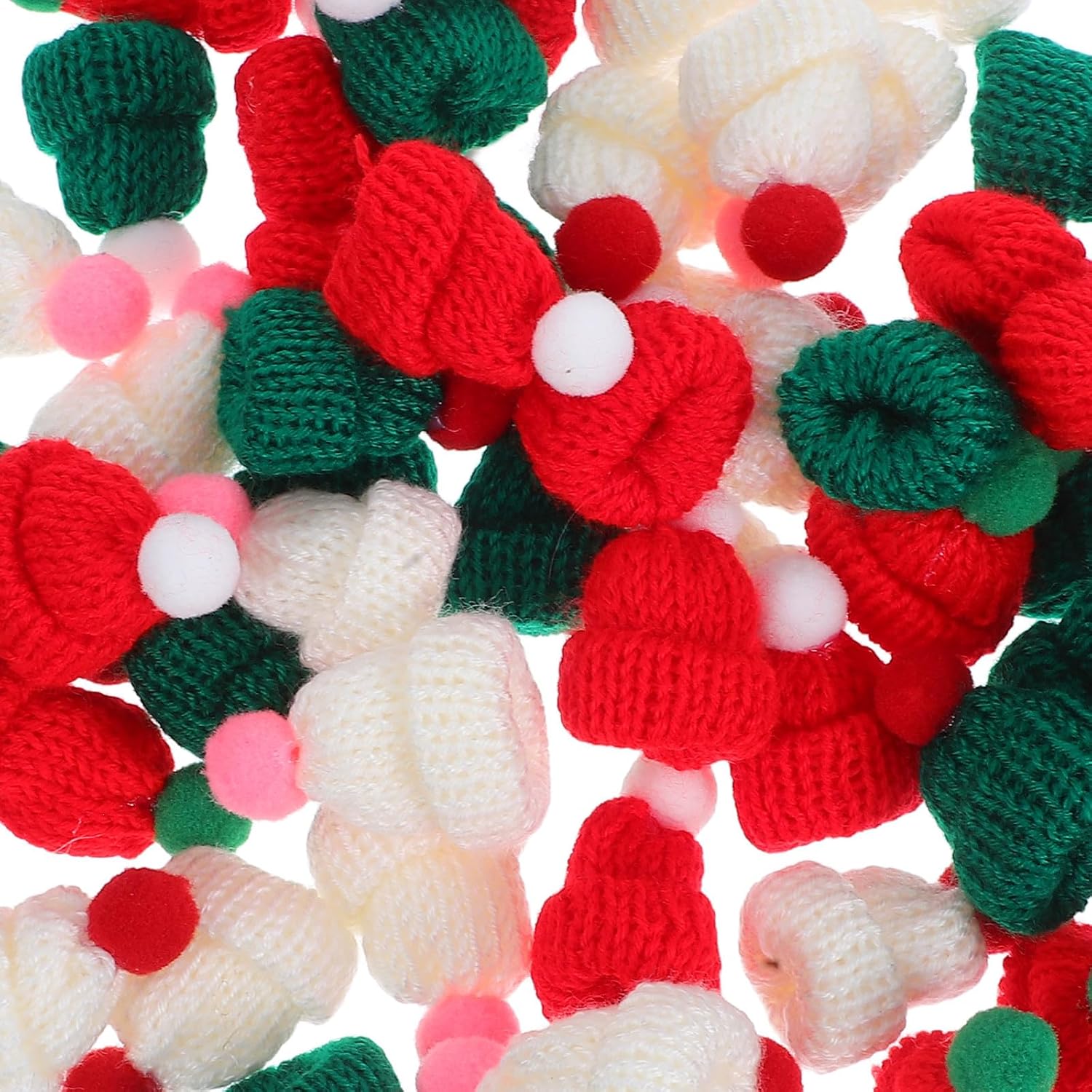 60pcs Mini Knitting Hats for Doll and Bag Christmas Ornament Craft image 3