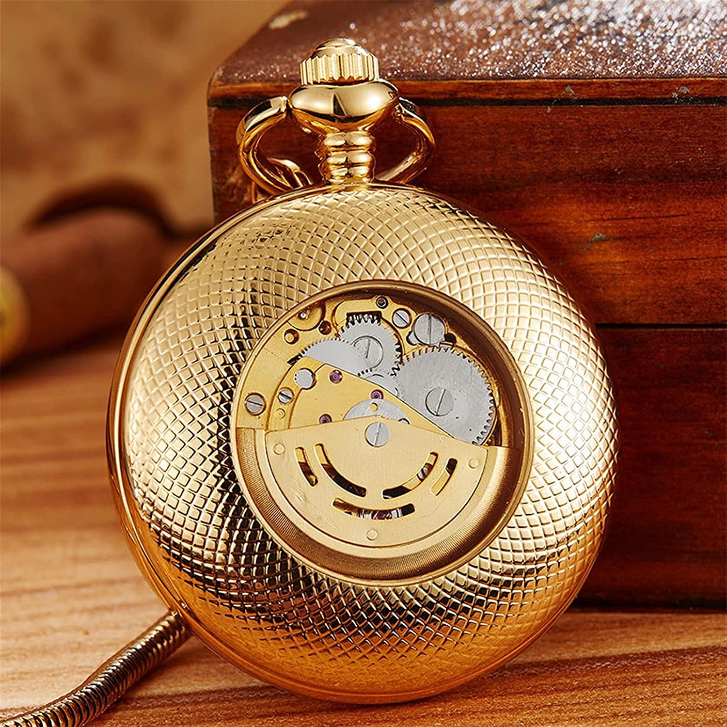 Reloj de bolsillo vintage mecánico de cuerda regalo clásico para aniversarios y bodas
