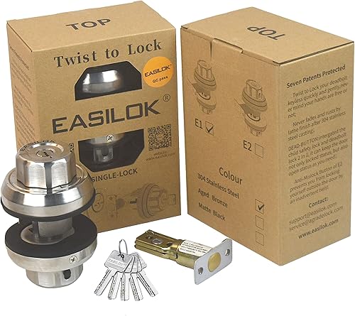 Miniatura 8 de Cerradura de cerrojo de giro para bloquear, sin llave, ya sea para mantener bloqueada o desbloqueada la cerradura de puerta delantera mediante el