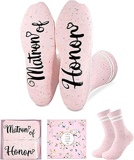 Bridal Party Socks – Bride, Bridesmaid, Maid of Honor, Matron of Honor – Bachelorette & Proposal Gift