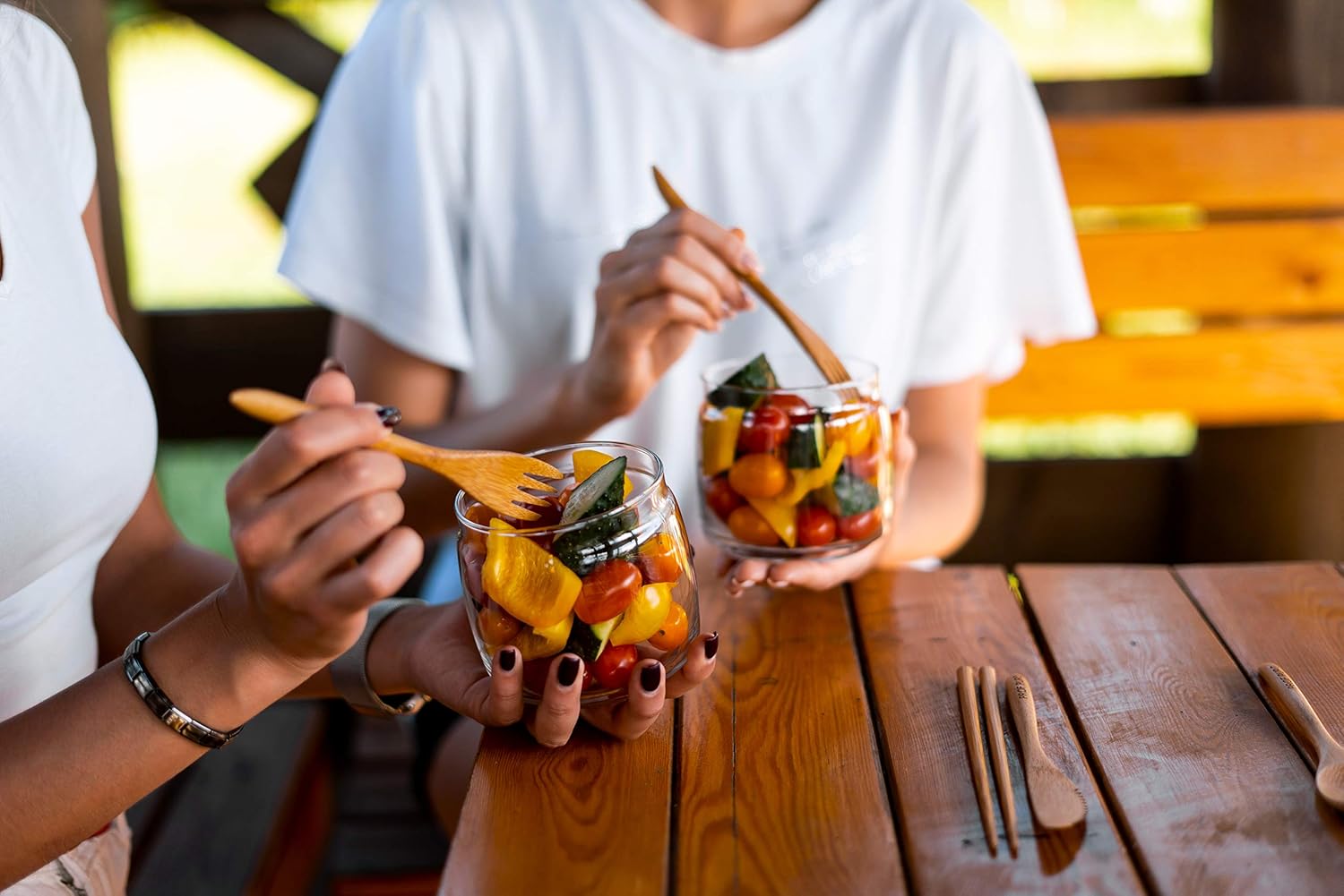 Best Cyber Deals 🔥 Bamboo Cutlery Set 2 pack - Spoon Knife Fork Straw Clean Brush Chopsticks Neoprene Bag - Reusable Camping Utensils (Grey + Green) New Deal Bamboo Cutlery Set 2 pack - Spoon Knife Fork Straw Clean Brush Chopsticks Neoprene Bag - Reusable Camping Utensils (Grey + Green)