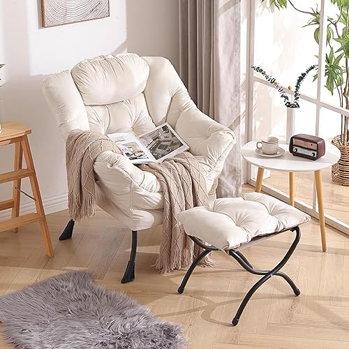 Miniatura 239 de Welnow Silla Lazy con otomana, moderna silla de descanso con reposabrazos y un bolsillo lateral, sillón para sofá de ocio, sillón de lectura