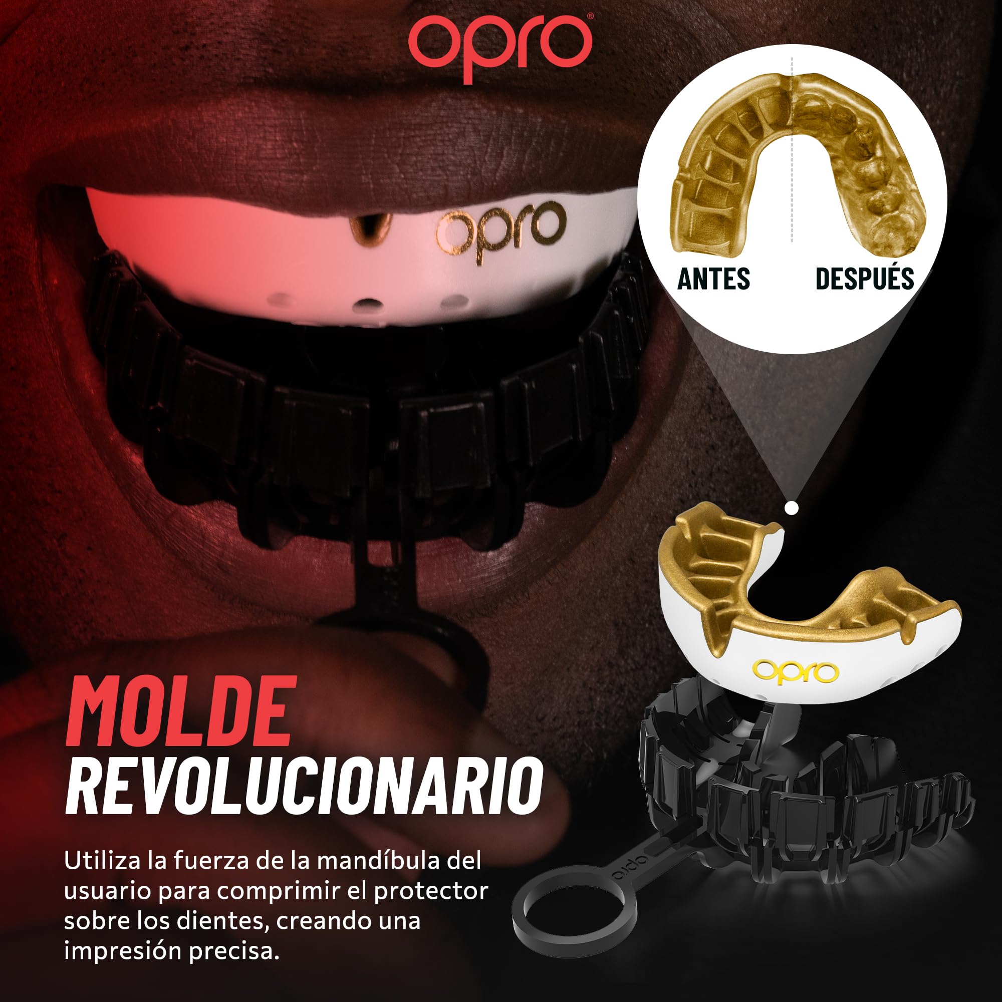 OPRO Protector Bucal Nivel Oro – Ajuste Premium para Adultos y Niños – Bucal para Boxeo, MMA, BJJ, Rugby y Hockey – Moldeo Fácil – con Garantía Dental Incluida - 5