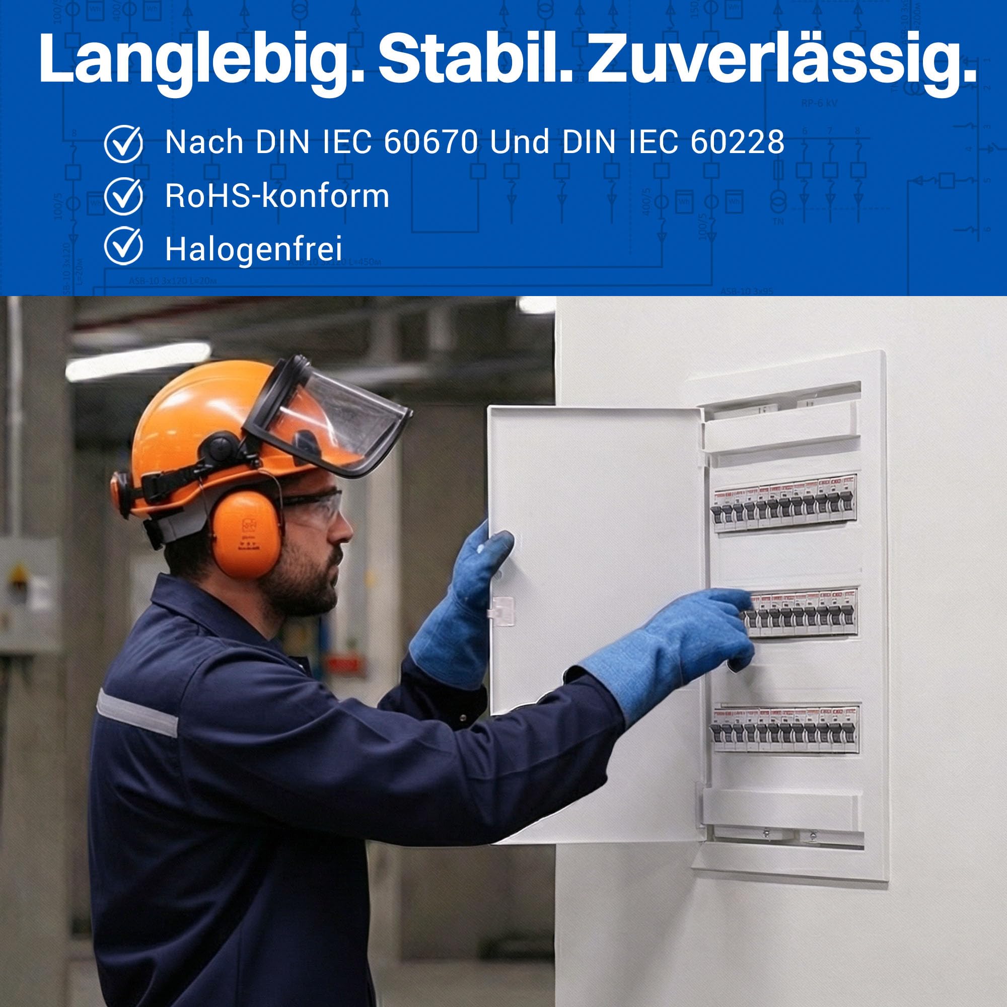 Intratec Sicherungskasten Unterputz 3 reihig – Unterputz Verteilerkasten IP40 für 36 Module mit weißer Tür und Hutschiene für einfache Elektroinstallation Zuhause & Gewerbe – 592 x 347 x 92mm