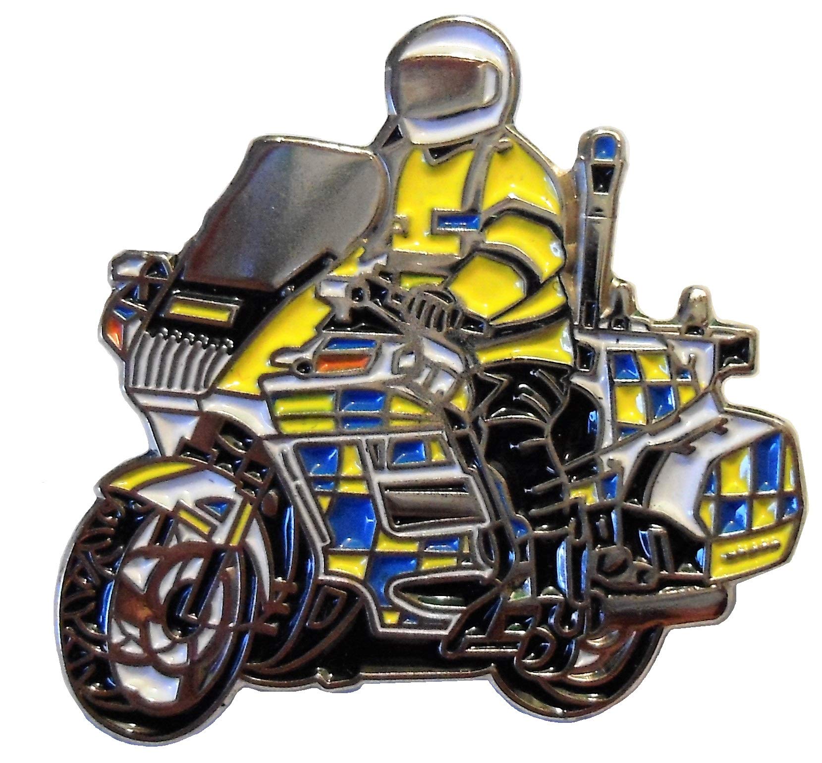 Police Motorcycle Paramedic 999 Metal Enamel 30mm Emergency Service Bike Badge