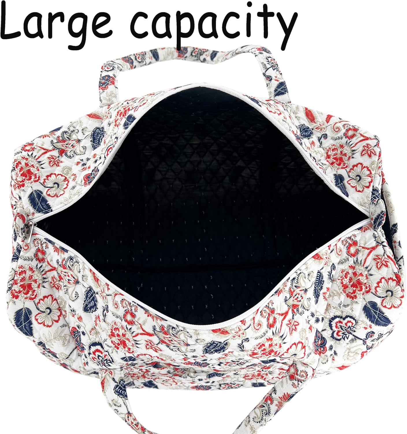 Woman’s Premium cotton Large Travel Tote Overnight Duffel Bag Lightweight Zipper Weekender - Image 6