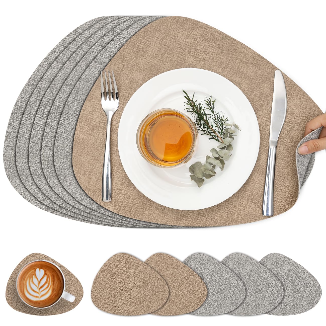 Chitomars Tischsets Leder und Untersetzer, Platzset Rund doppelseitig