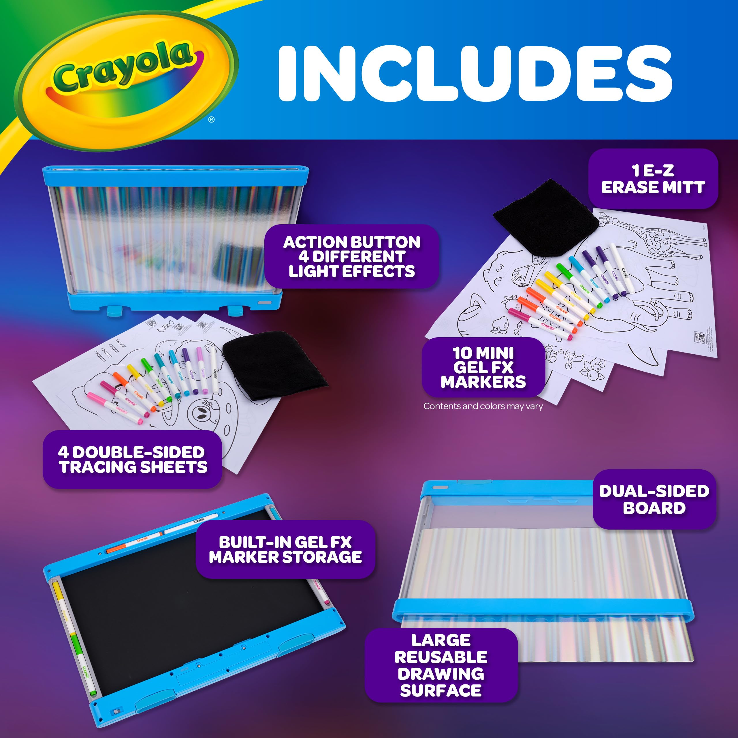 CRAYOLA, Ultimate Light Board ColorVibe, LED Leuchttafel mit Soundeffekten