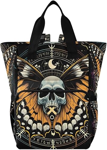 Miniatura 15 de MNSRUU Bolsa de pañales linda bolsa de pañales mochila multifunción viaje pañal Tote gran capacidad bebé bebé cambiador, Gótico 01, Urbano Moderno