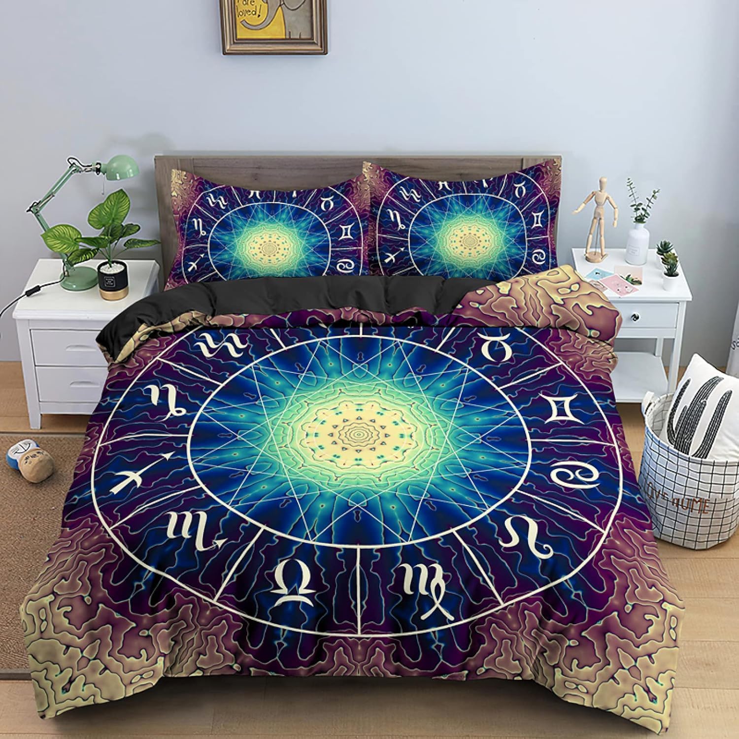 Housse de couette 160x200 constellation lit enfant polycoton