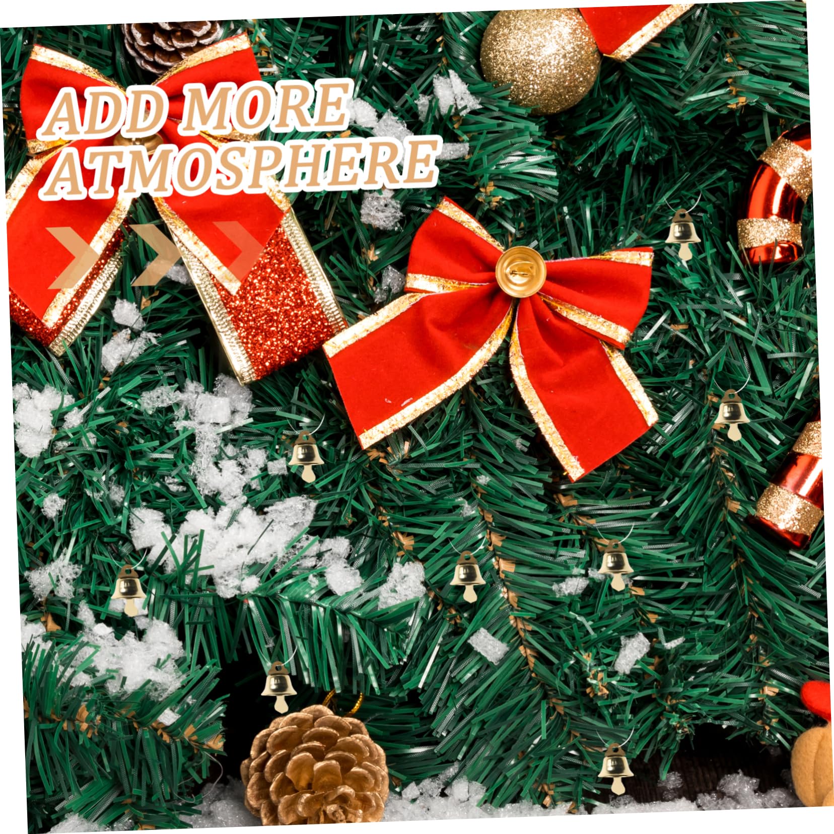 BESPORTBLE 120pezzi Mini Campana di Natale Ciondolo Pendente Ornamento Ciondolo DIY Dorato per Albero di Natale