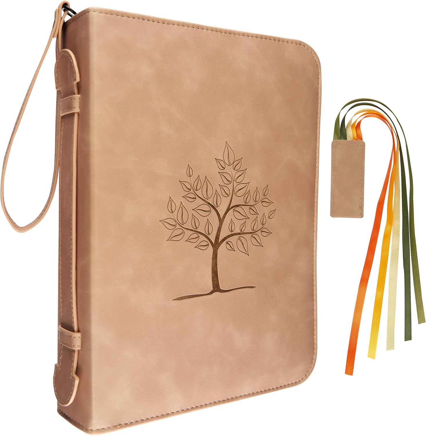BLIEVE- Bible Cover Case for Women and Men with Storage Pockets, Handle and Bible Ribbon Bookmark, PU Leather Bible Covers Resistant and Stylish Bible Accessories