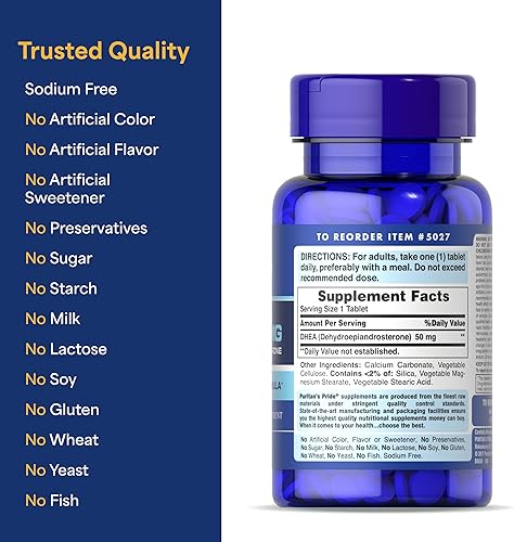 Miniatura 5 de Puritans Pride - 50 mg de DHEA puede promover el metabolismo del azúcar 100 unidades