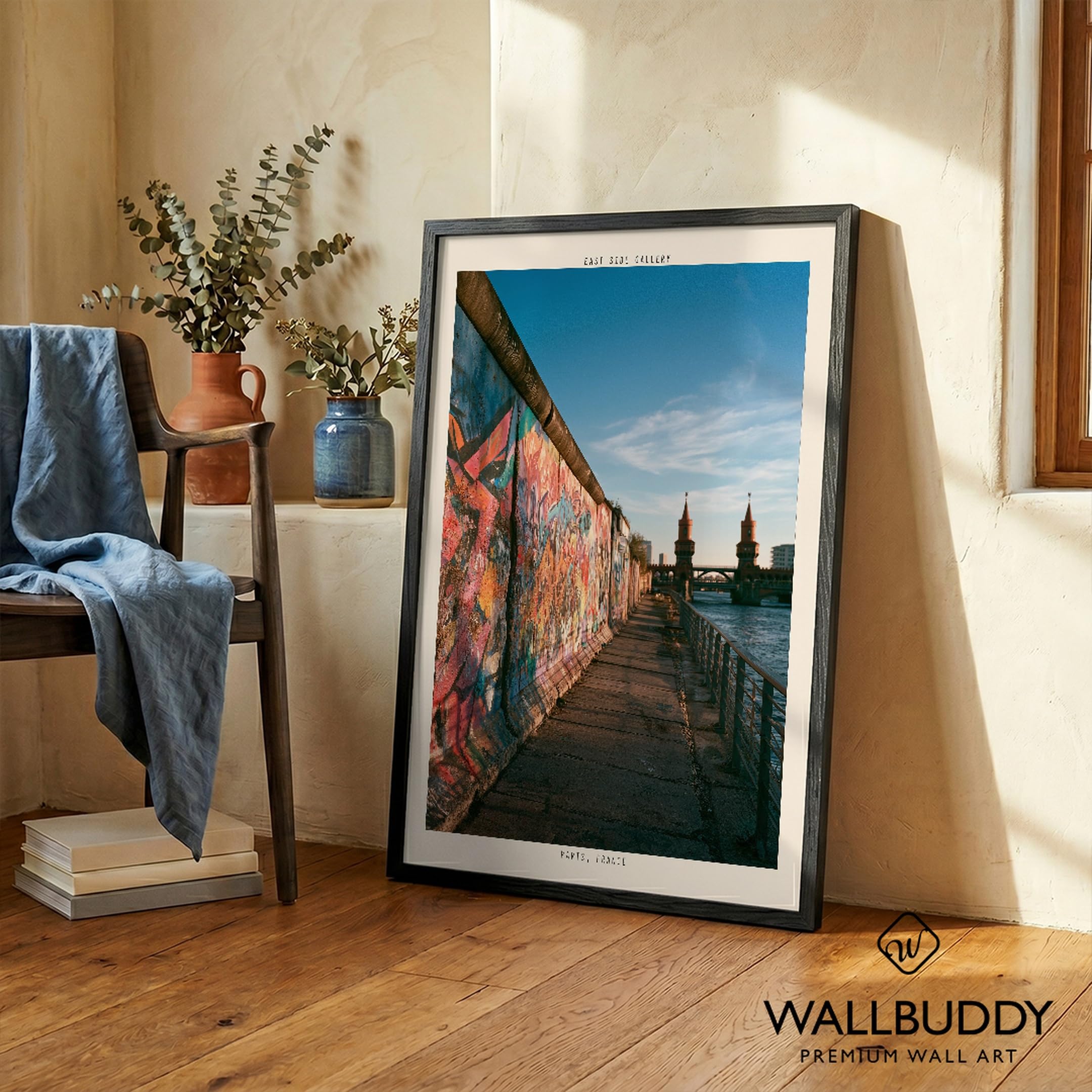 WallBUddy Graffiti Street Wall Art Print | Ur (30 x 40 cm, Schwarz gerahmt)
