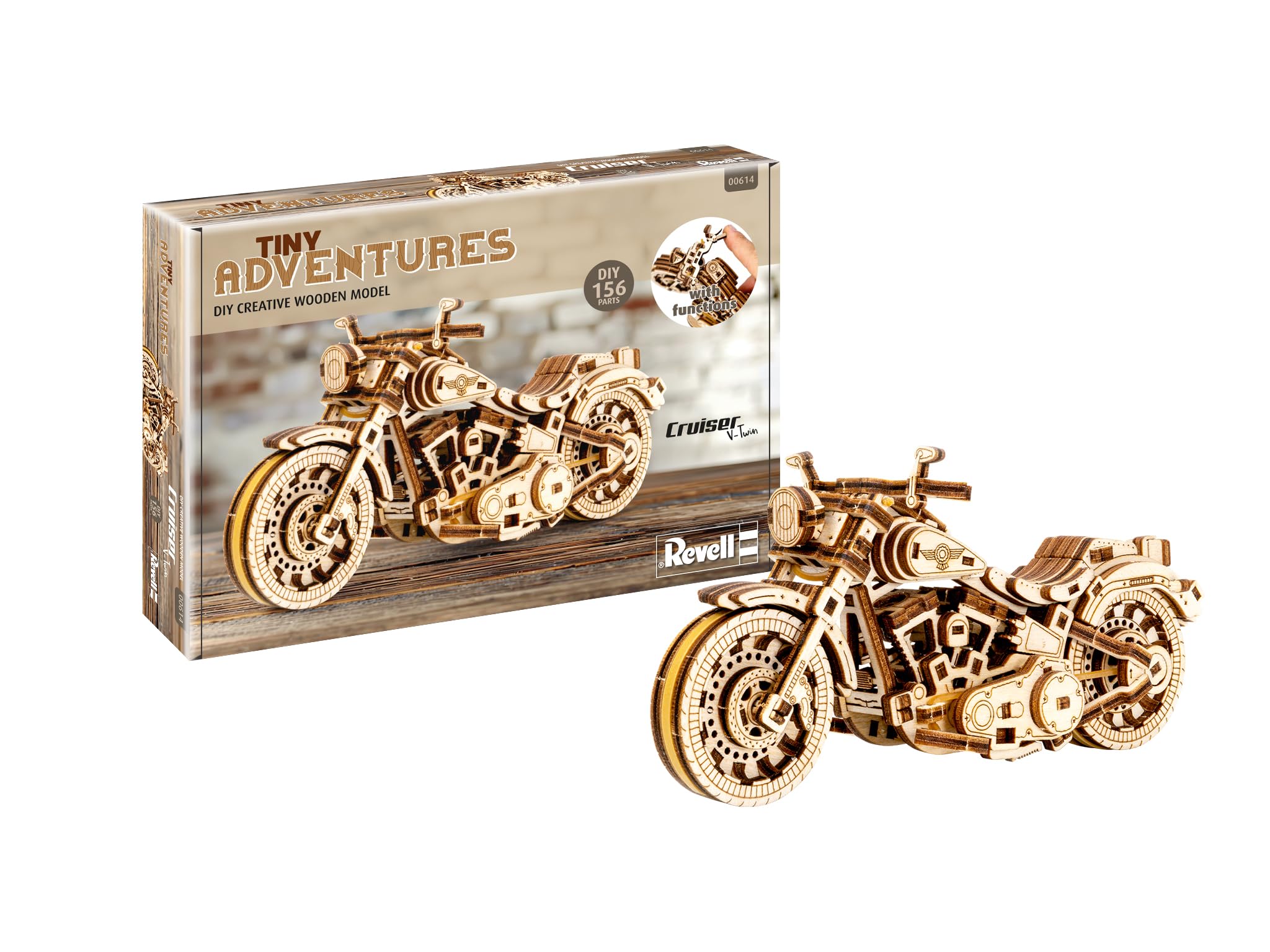 Revell Tiny Adventures Cruiser VTwin – Authentische Holzmodell-Nachbildung