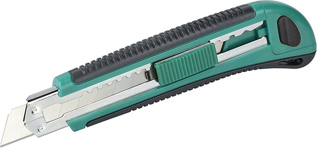 wolfcraft 2C Plastic Snap-Off Blade Knife, 18 mm I 4138000 I Knife for hobby and household use