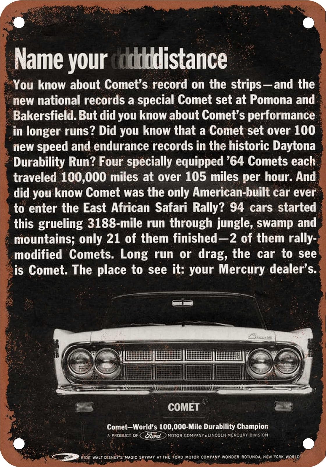 Miaomansenstore Metal Sign - 1964 Mercury Vintage Ad 07 - Old Retro Rusty Look Home Decor