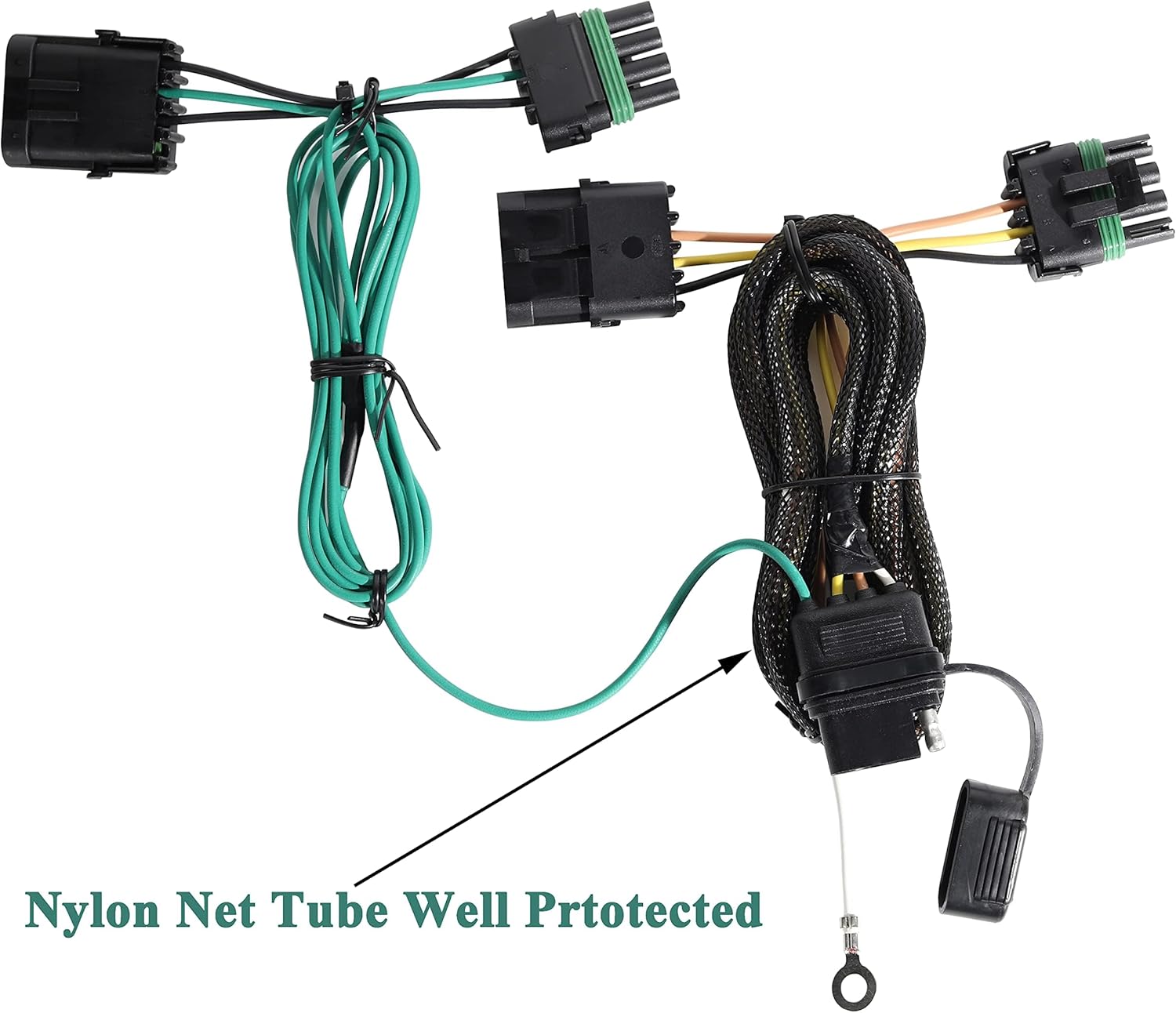 Oyviny Custom 4 Pin Trailer Wiring Harness for 1991-1997 Jeep Wrangler/1997 TJ/1991-1995 YJ