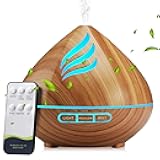 Essential Oil Scent Diffuser: 500ML Aroma Diffuser with Remote Control, Large Fragrance Aromatherapy Diffuser, Mist Humidifier with 14 Colors LED Lights and Auto-Off for Bedroom & Home