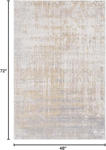 Miniatura 78 de SAFAVIEH Adirondack Collection Tapete de área XL, 12 x 15 pies, color crema y dorado, diseño abstracto moderno, no desprende pelusa y de fácil