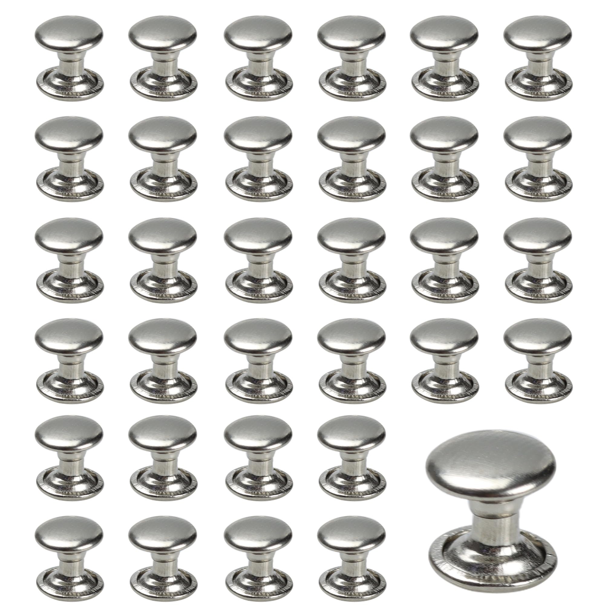 Snapklik.com : 50 Sets 8mm Round Cap Leather Rivets, Double Cap Rivets ...