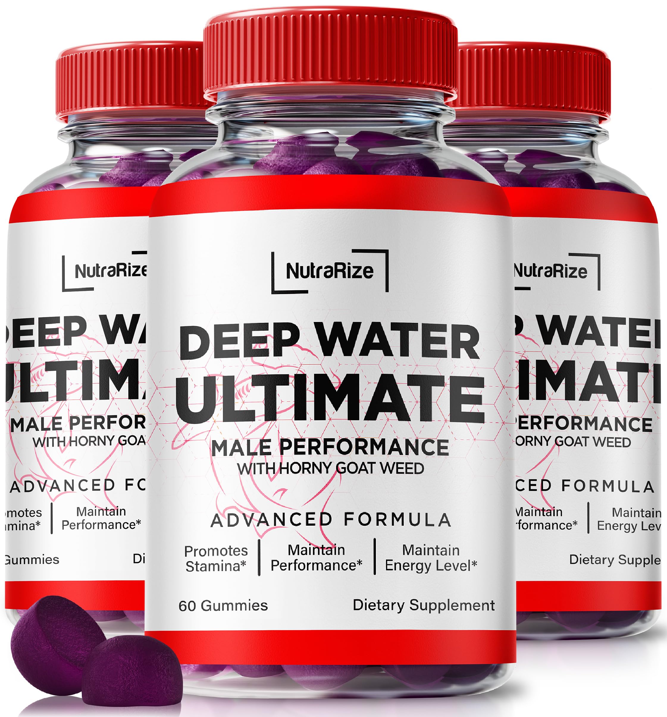 NutraRize (3 Pack) Deep Water Ultimate Male Gummies - Official Deep Water Male Essentials, Premium Deepwater Ultimate Gummies for Men, Deep Water Ultimate Male Gummy, Performance Review (180 Gummies)