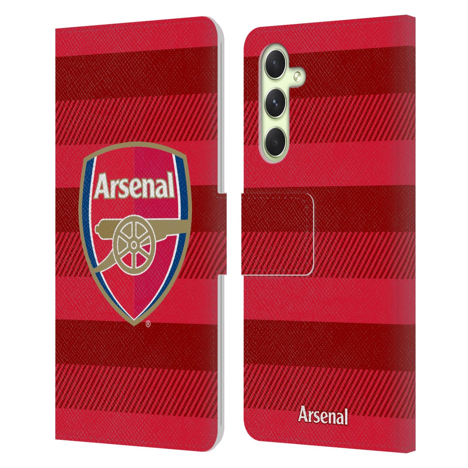 Head Case Designs Officially Licensed Arsenal FC Training Red Crest 2 Leather Wallet Case Compatible With Samsung Galaxy A54 5G — image 1