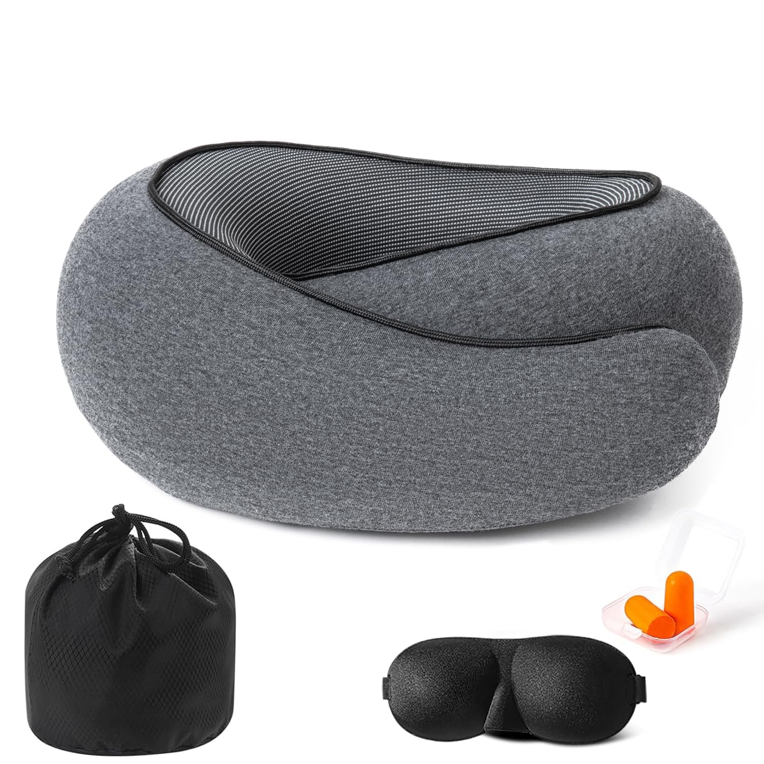 Travel Pillow for Headrest Memory Foam Neck Pillow Head Support Soft Pillow for Sleeping Rest Offices, Airplane Car and Home Use