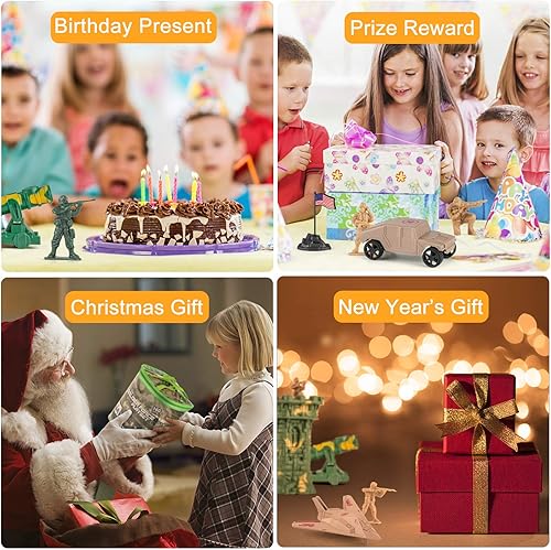 Miniatura 4 de Juguetes del ejército para hombres de 8 a 12 años, base militar del ejército, juego de 160 piezas, incluye plástico verde caqui de la Segunda Guerra