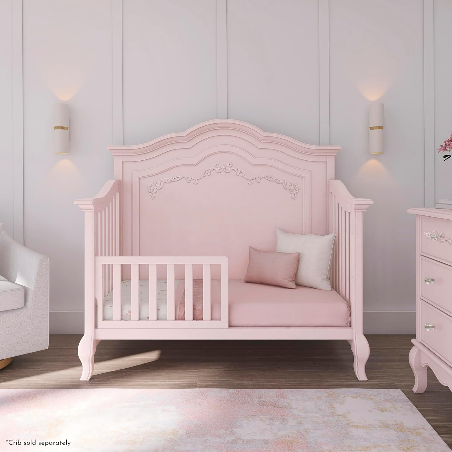 Evolur Toddler Guard Rail, Blush Pink Pearl