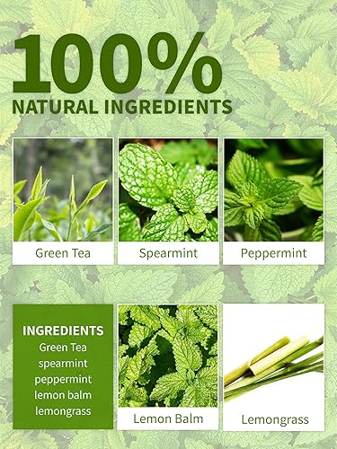 Miniatura 4 de TeeLux Bolsas de té verde menta, té verde con menta, menta verde y citronela, con cafeína, 100% real y natural, 50 unidades