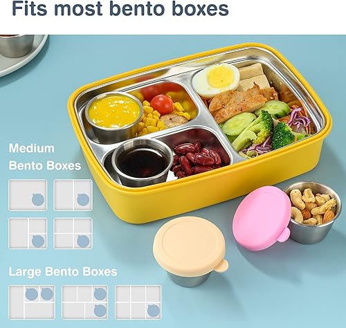 Miniatura 4 de Recipiente para aderezo de ensalada, recipientes pequeños de 6 x 2.4 onzas con tapas, recipientes de salsa reutilizables para lonchera, taza de