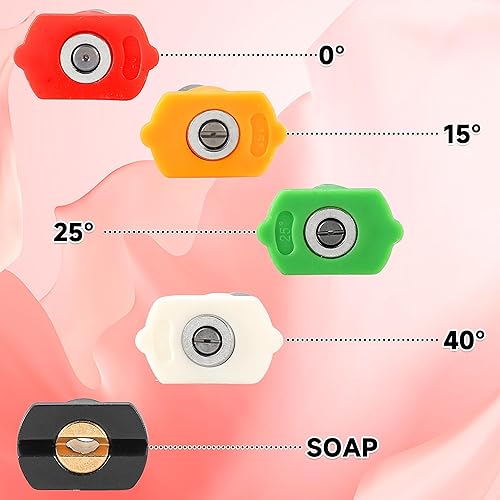 Miniatura 9 de Puntas de lavado a presión, puntas de boquilla de lavadora de energía verde de 25 grados, boquilla de lavado a presión roja de 0, boquilla de lavado