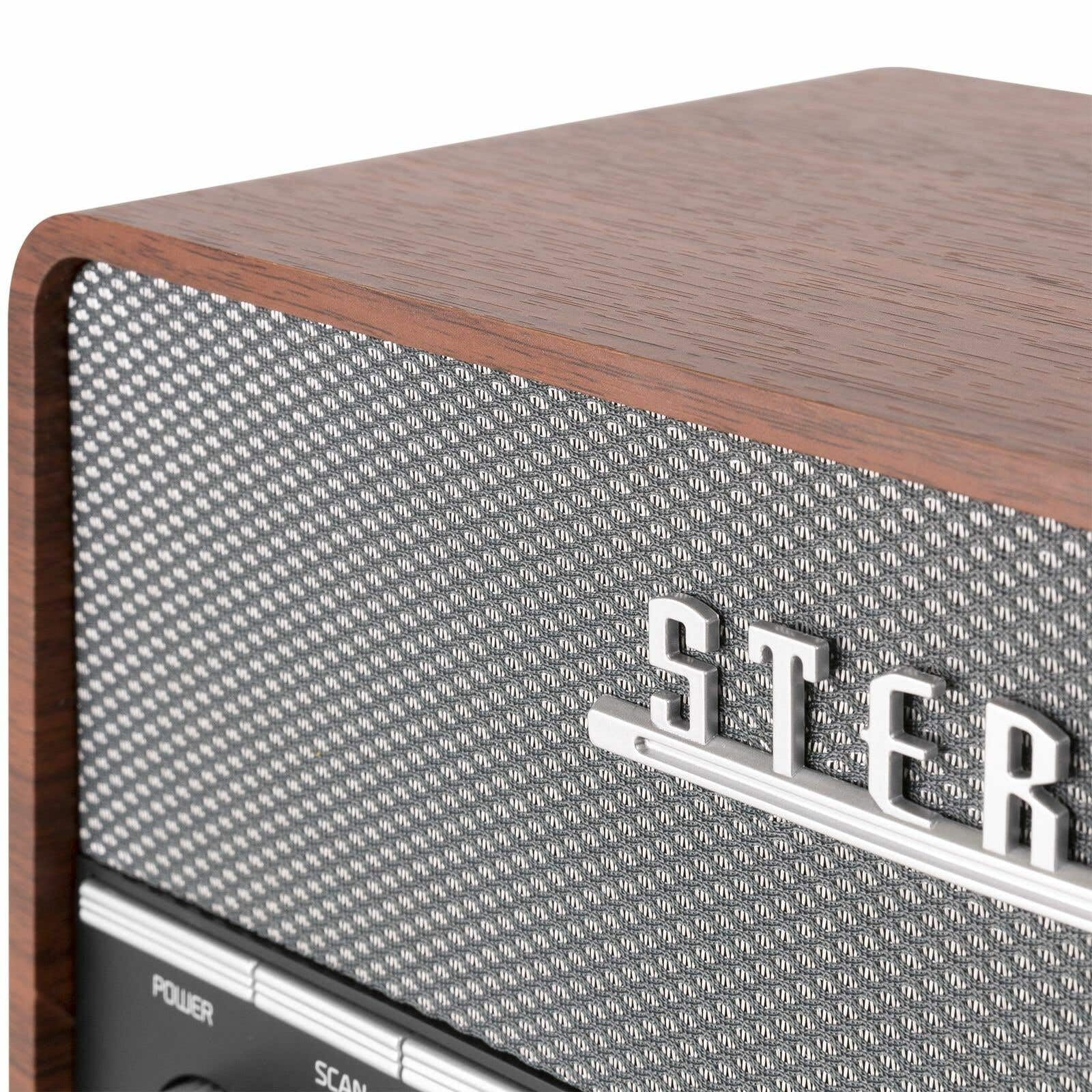 Audizio Corno Radio Dab+ Portable Stéréo 60W - Gris, Fonction Réveil, Streaming Bluetooth, Radio FM, Entrée AUX Jack 3,5mm, 20 Stations Préréglées, Idéal pour Écouter la Radio Partout