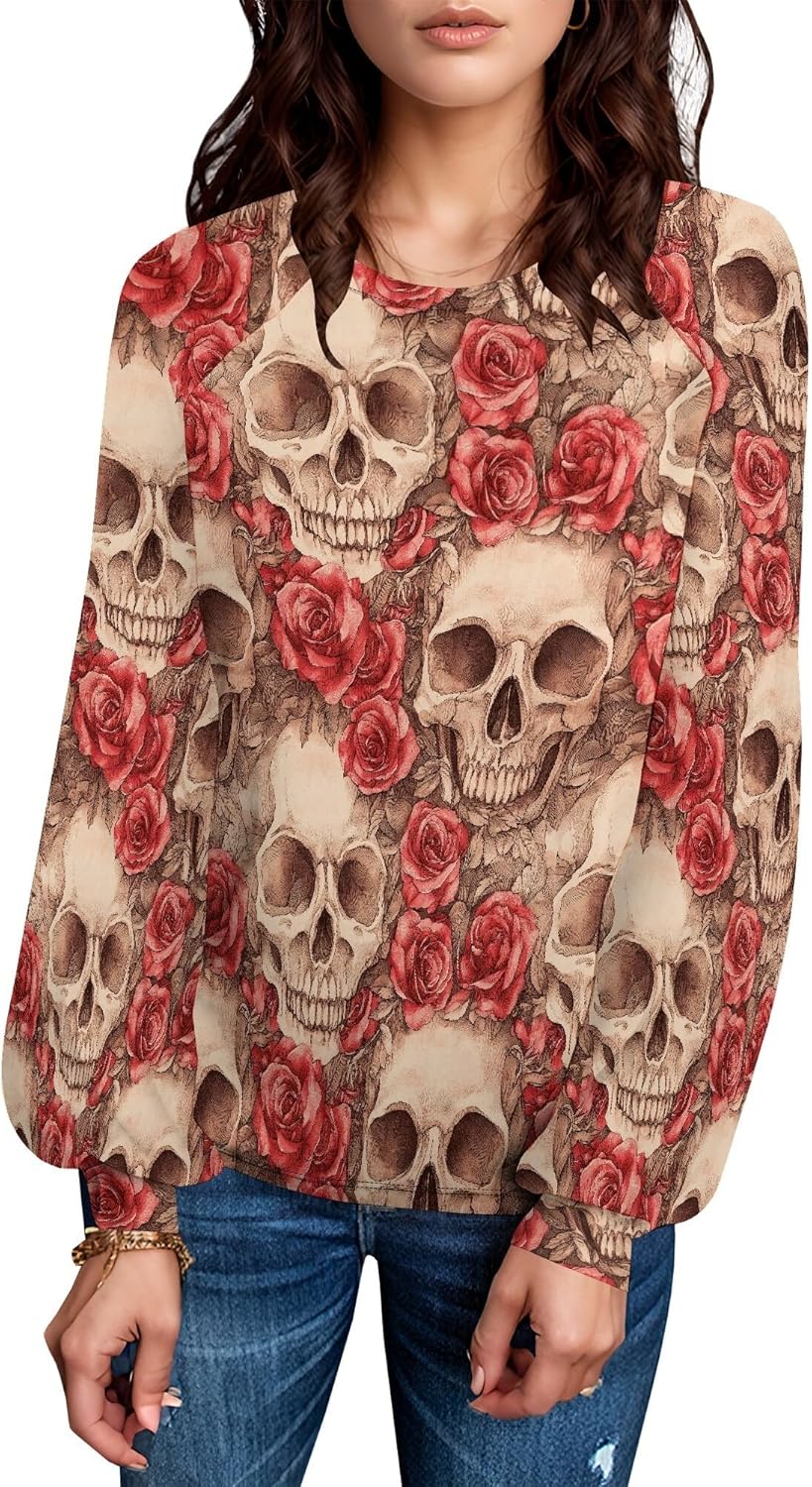 Halloween Sweatshirts For Women Ghost Pullover Sweatshirts For Women Long Sleeve Halloween Tops Trendy Outfits