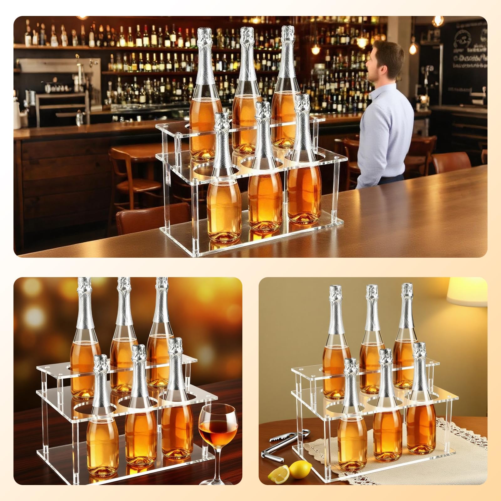 GAESHOW Organisateur de sirop de café à 2 étages, en acrylique, transparent, support de rangement pour café, cuisine, célébrations