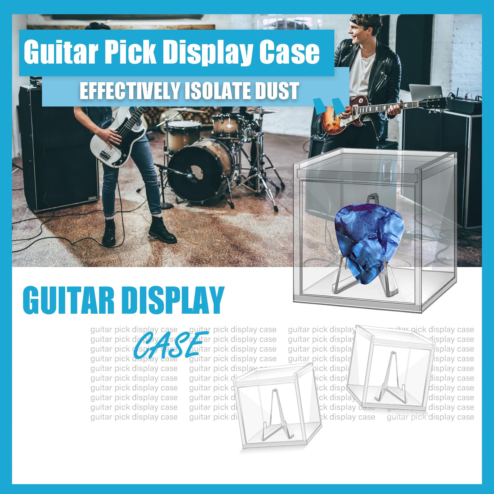 Vitrina acrílica para púas de guitarra, soporte para púas de guitarra coleccionables