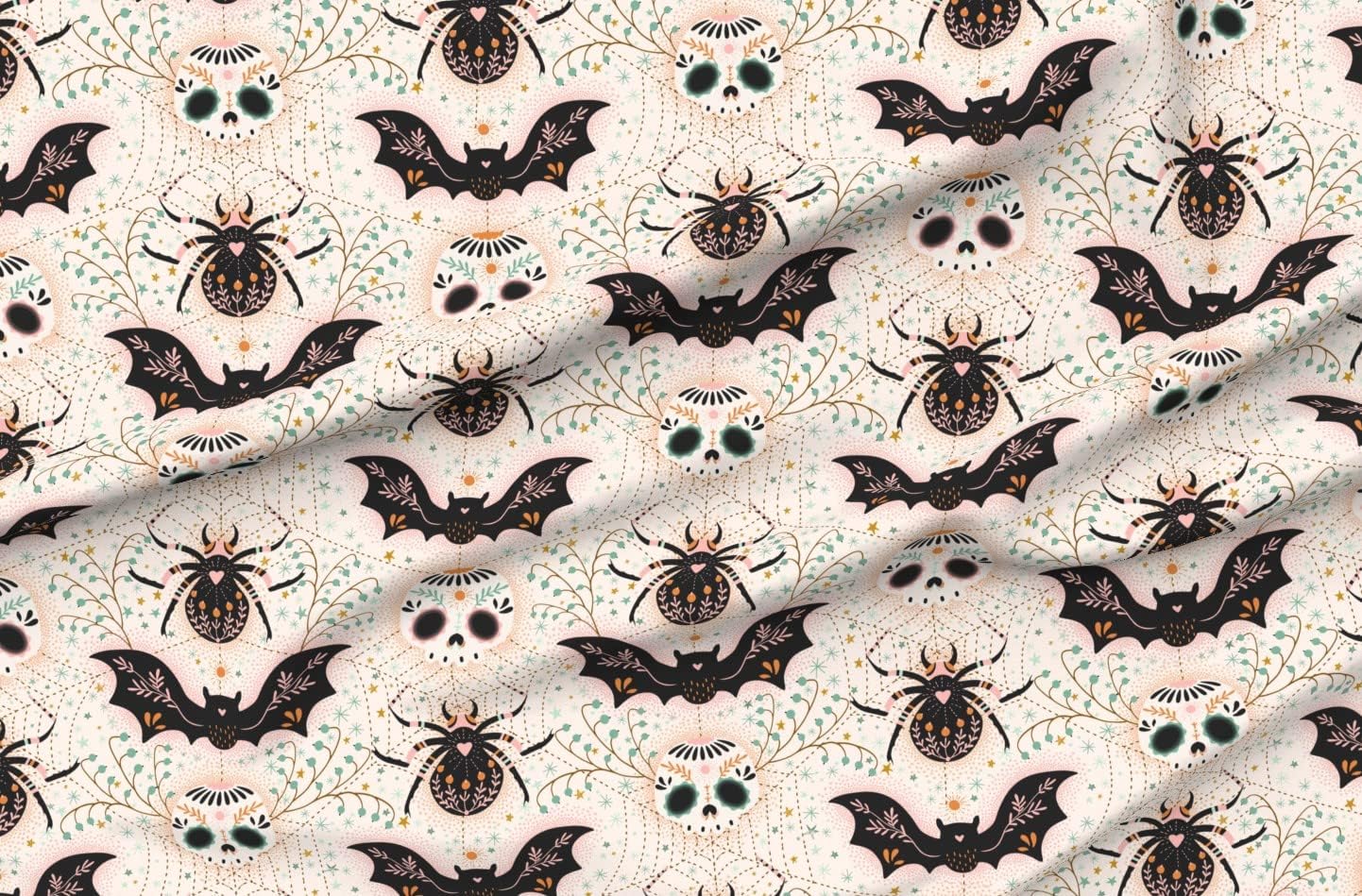 Spoonflower Fabric - Pastel Halloween Printed on Petal Signature Cotton Fabric Fat Quarter - Sewing Quilting Apparel Crafts Decor