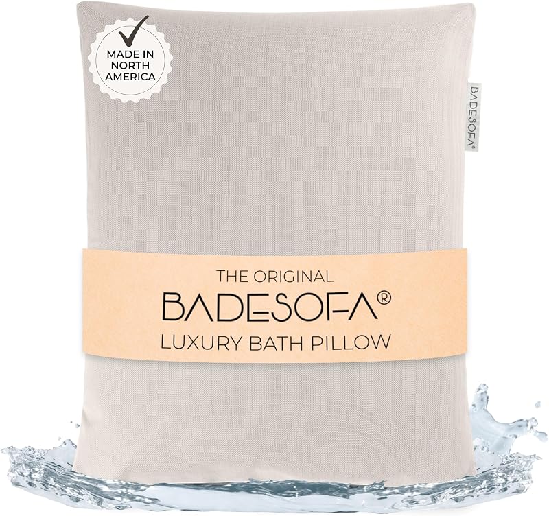 Almofada de banho BADESOFA S Ivory Pearl, com enchimento de areia de quartzo e capa de neoprene