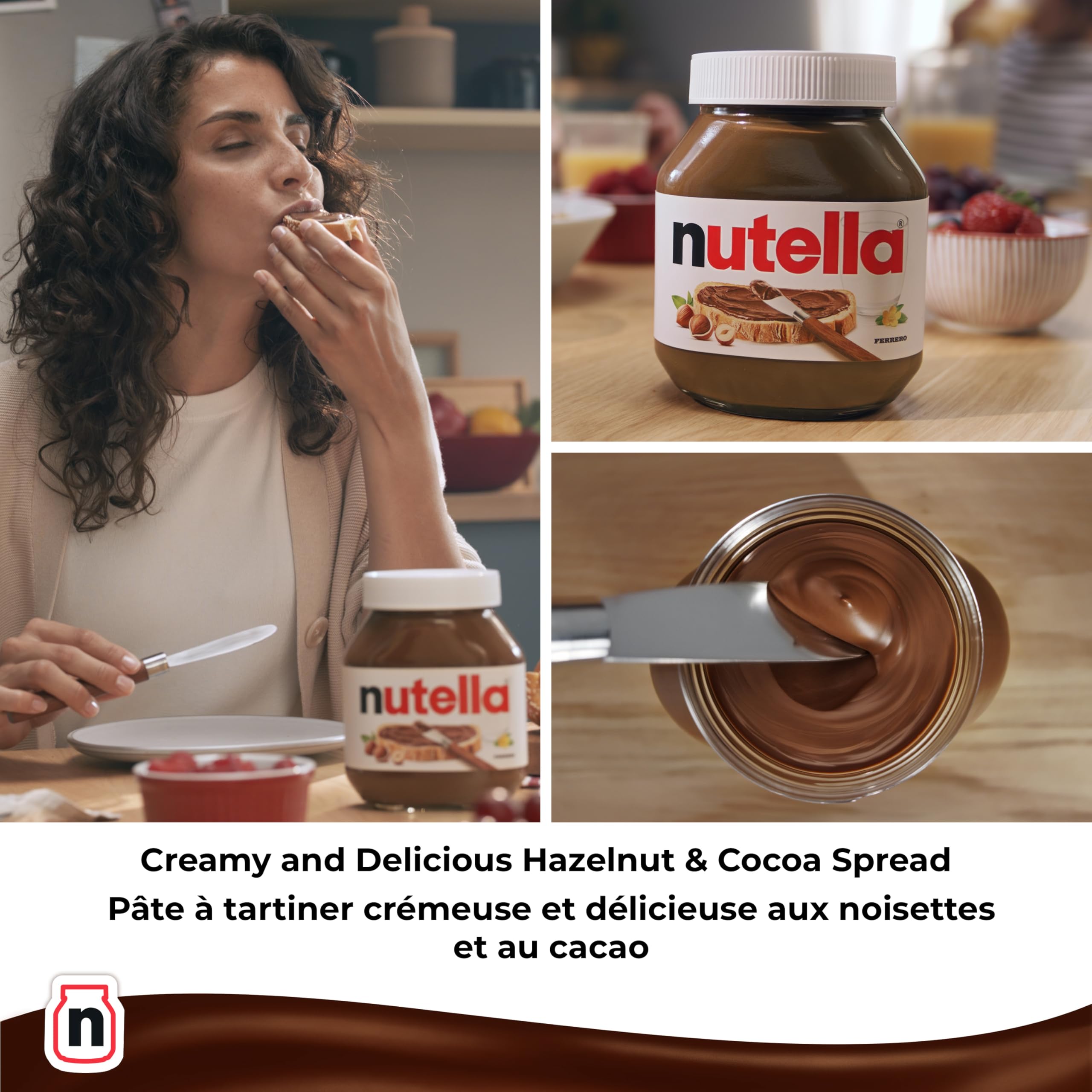 NUTELLA Hazelnut Spread with Cocoa for Breakfast; Bulk 1 Kilogram Jar - 5