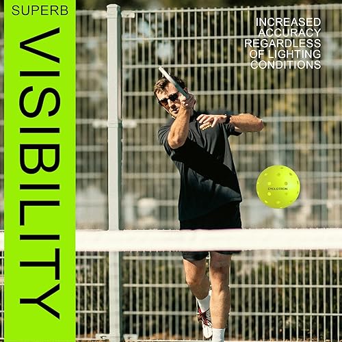 Miniatura 4 de cyclotron P-40 Outdoor Pickleball Balls  USAPA Approved Pickleballs, 40-Hole Precision Design, High Visibility, Durable Seamless HDPE Construction,