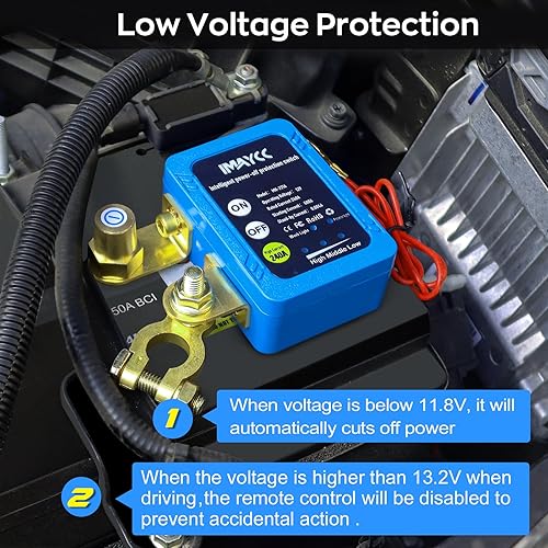 Miniatura 3 de IMAYCC Interruptor de apagado para automóvil, interruptor de desconexión de batería remoto de 12 V 240 A, interruptor de apagado de batería de